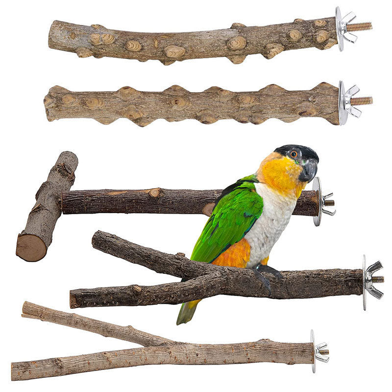 5 pcs Natural Wooden Perches