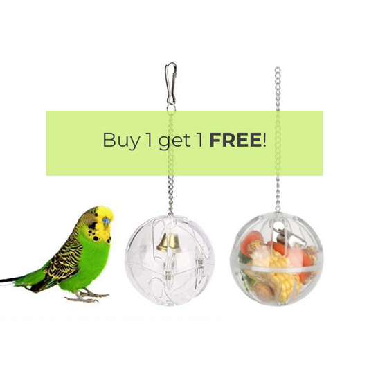 2 Pcs Foraging Ball Hangable With Bell
